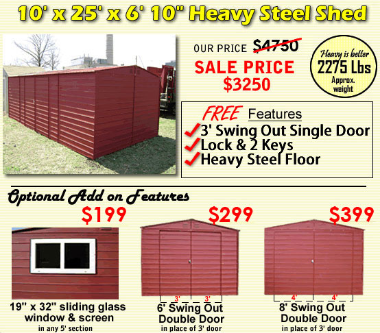 10x25 sheds